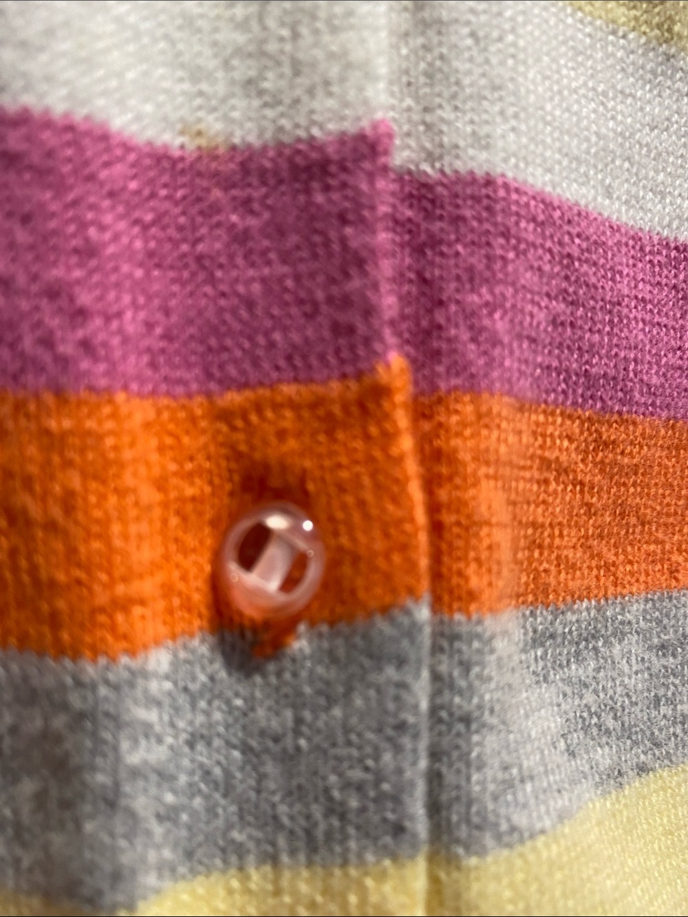 Lord & Taylor Striped Cardigan in Orange, Pink, Grey, White & Yellow. Size XL - Picture 5 of 6
